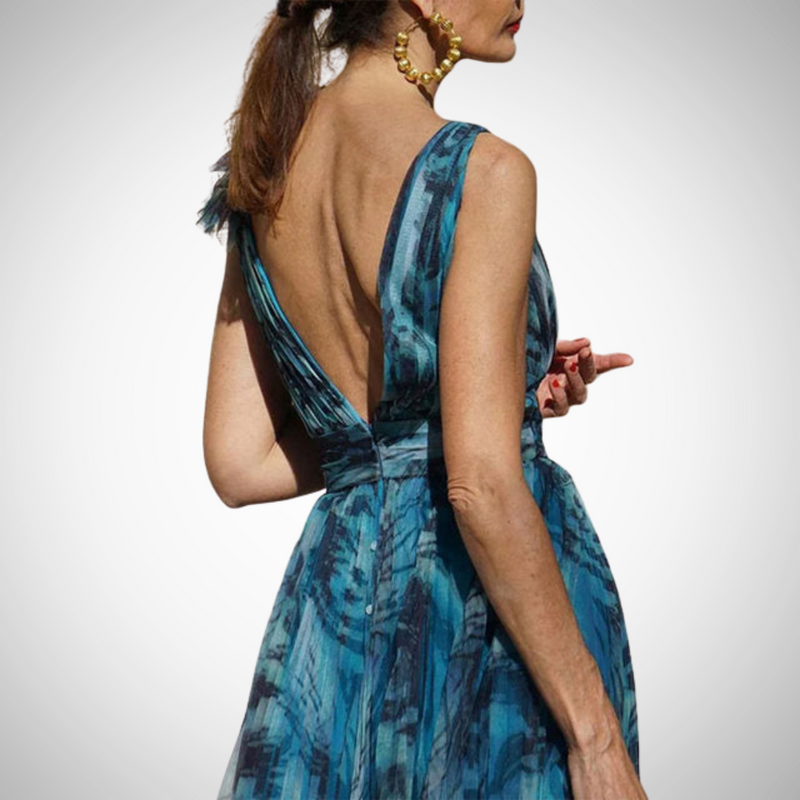 Dorothea Peacock Blue Maxi Dress for Women
