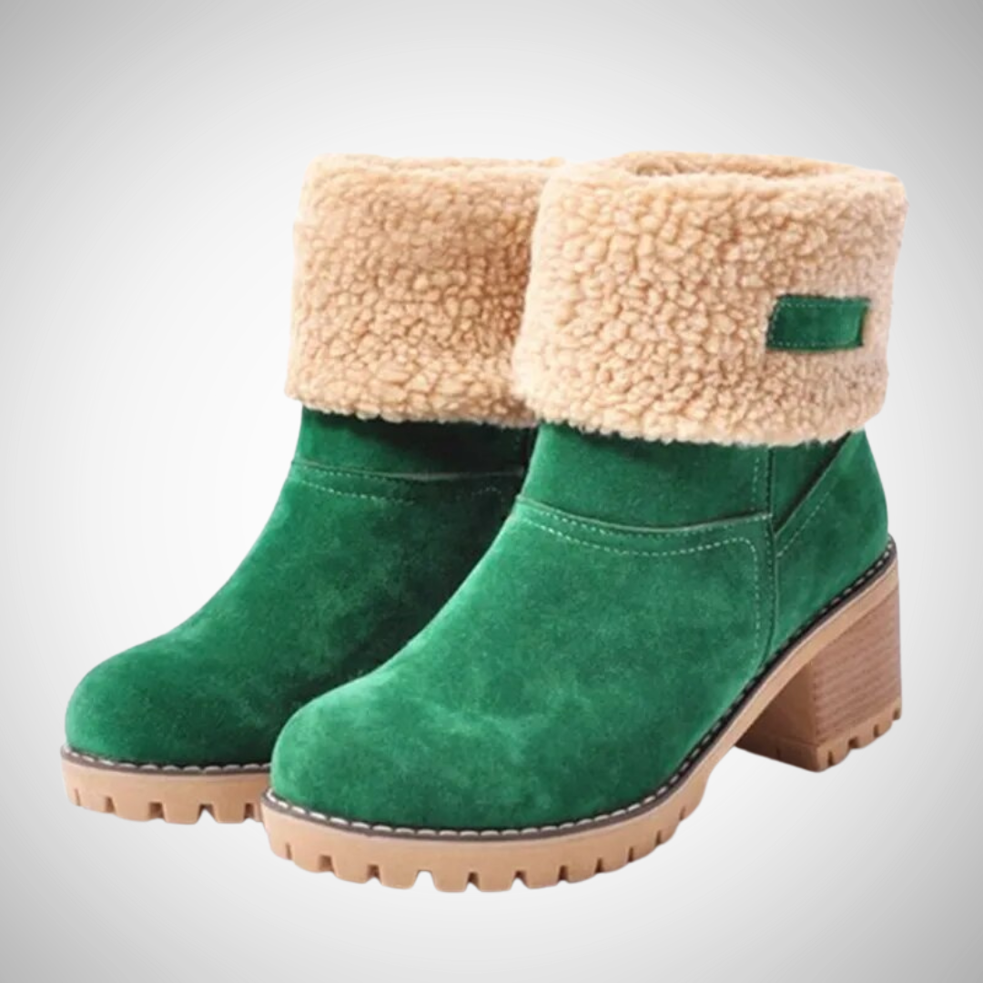 Bottines Raisa en daim chaudes et confortables à talon pour femme | Idéales pour l'automne