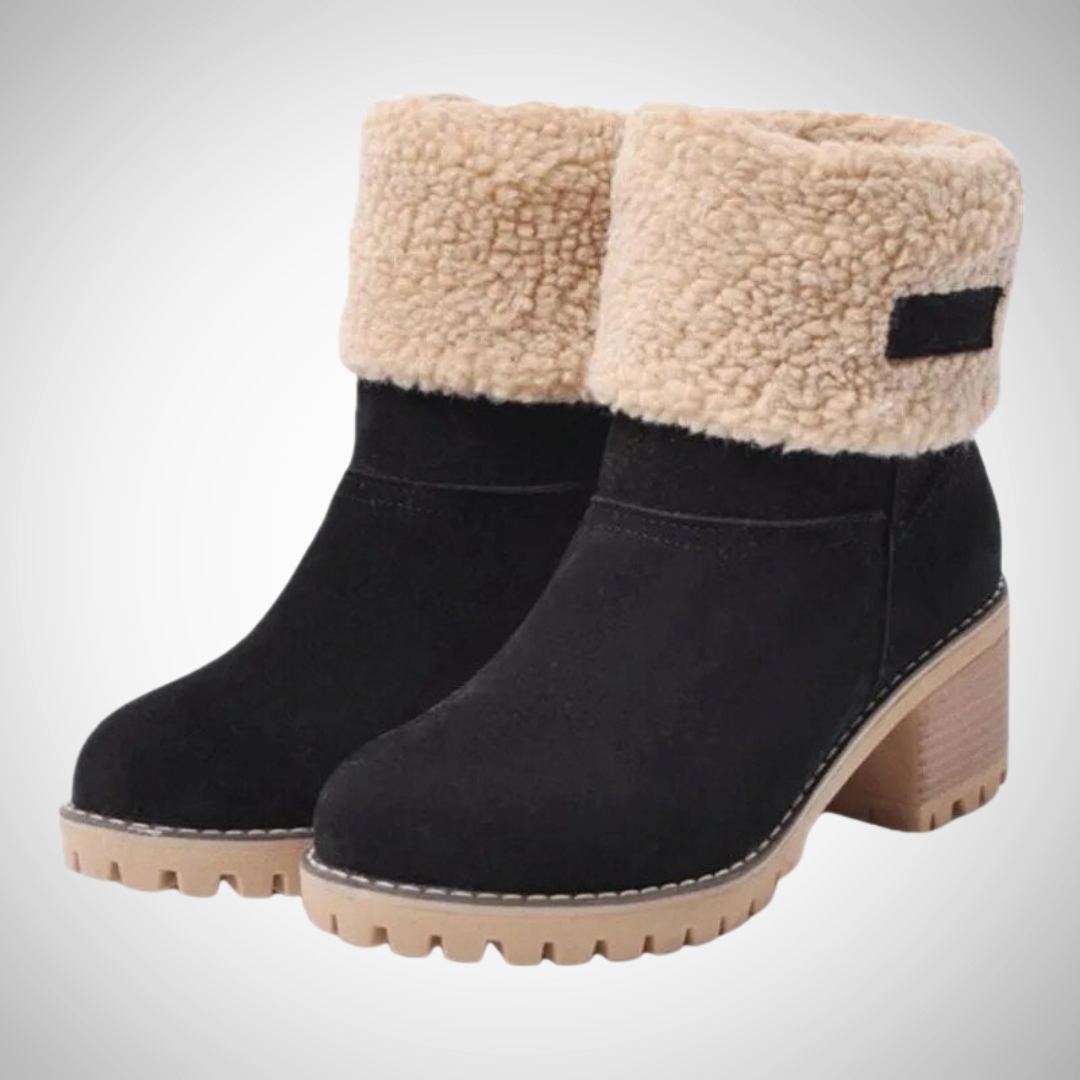 Bottines Raisa en daim chaudes et confortables à talon pour femme | Idéales pour l'automne