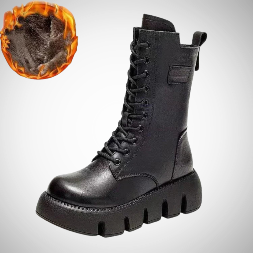 Lena Vegan Leather Platform Ankle Boots with Zipper for Women | Perfect for Casual Days