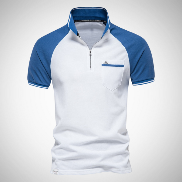 Quent Men Cotton Front Pocket Business Style Polo Shirt