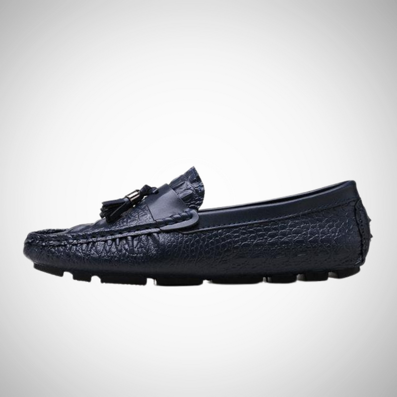 Oskar Leather Moccasins With Crocodile Style for Men