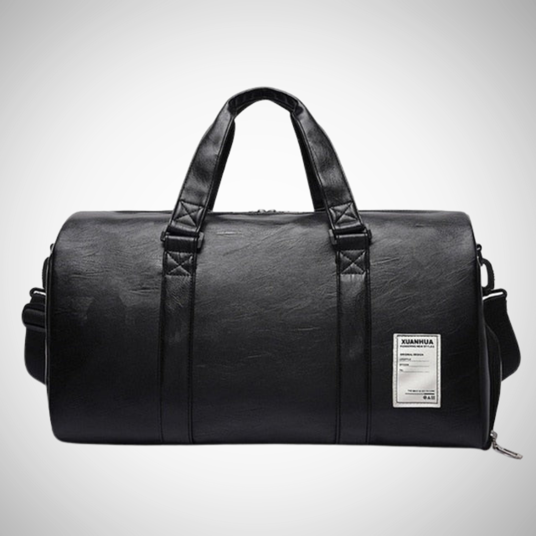 Stefan Leather Travel Gym Bag for Men