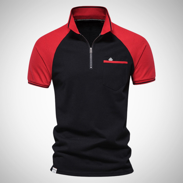 Quent Men Cotton Front Pocket Business Style Polo Shirt