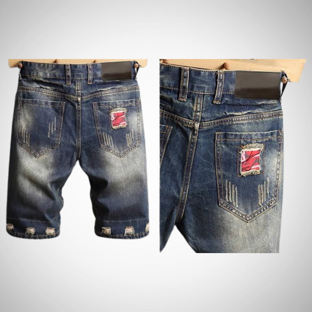 Matthew Ripped Bermuda Denim Shorts for Men