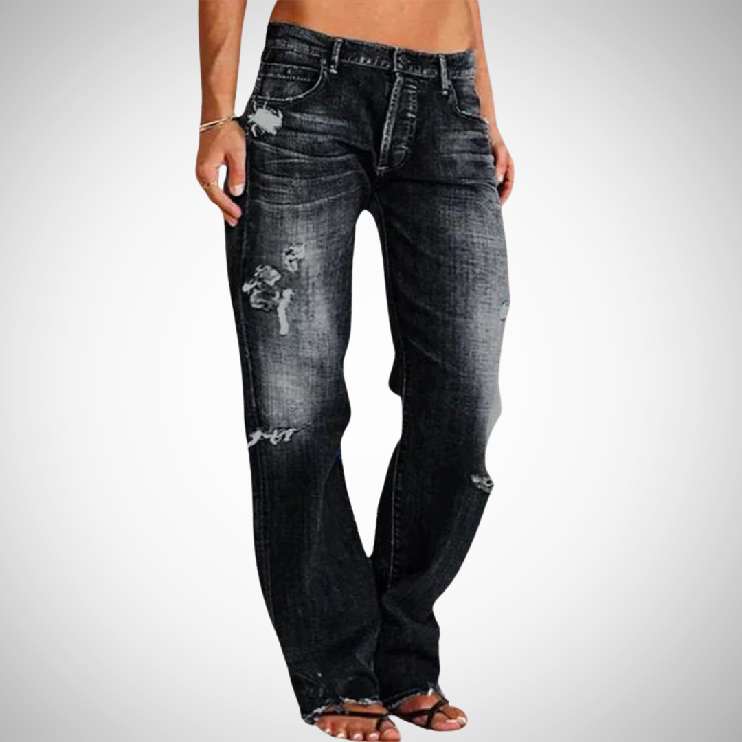 Milo Light-Wash Distressed Men's Low-Rise Casual Jeans - Summer Trend