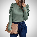 Analyn Puff Sleeve Knit Sweater for Women