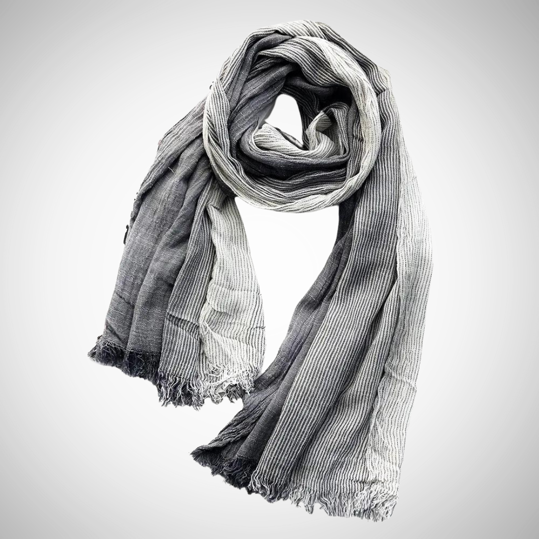Marco Striped Cotton Linen Scarf for Men
