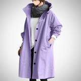 Nora Oversized Women's Waterproof Hooded Raincoat - Stylish, Lightweight, Breathable