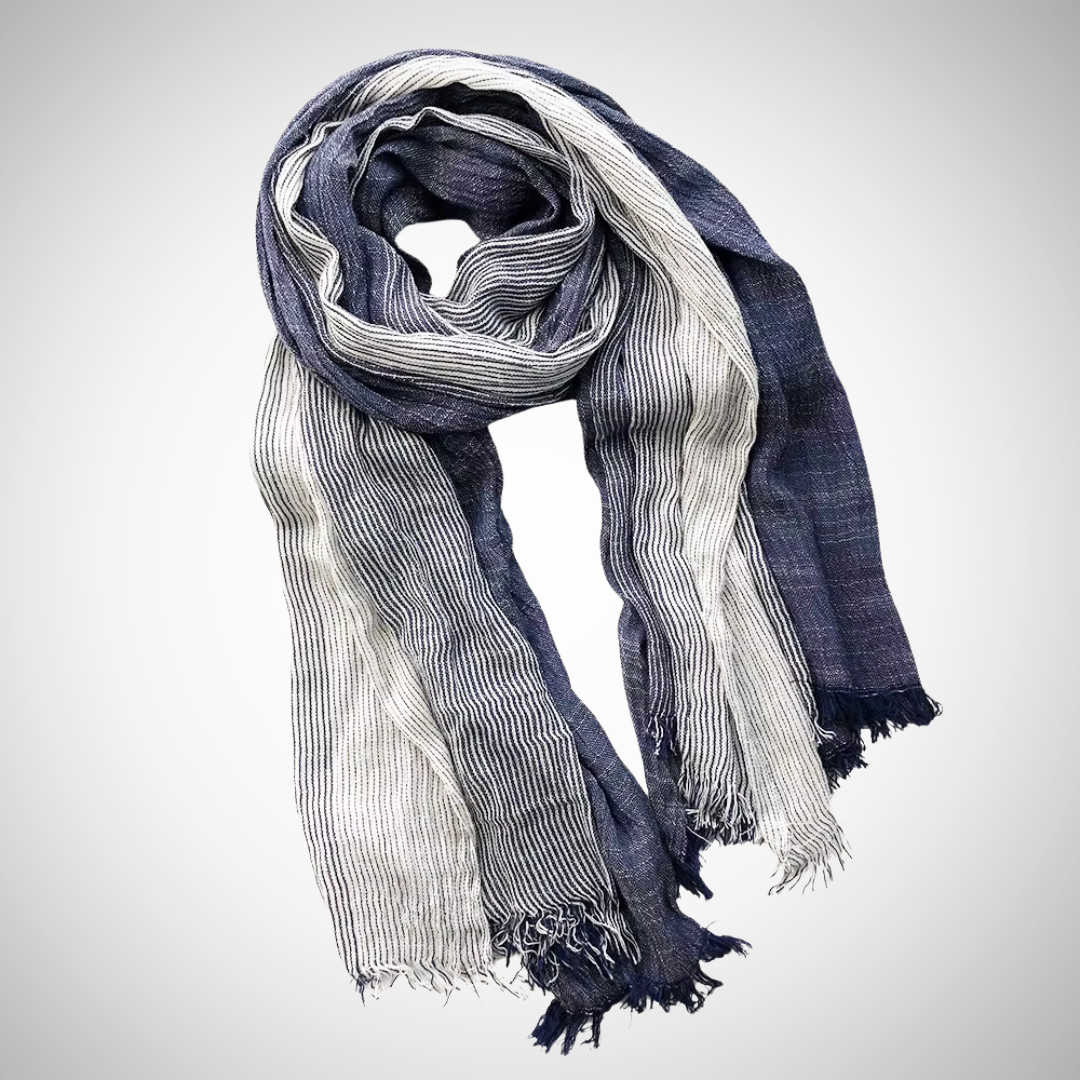 Marco Striped Cotton Linen Scarf for Men