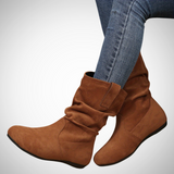 Jillian Casual Vegan Suede Flat Boots