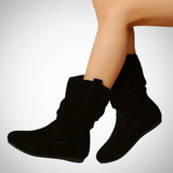 Jillian Casual Vegan Suede Flat Boots