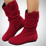 Jillian Casual Vegan Suede Flat Boots