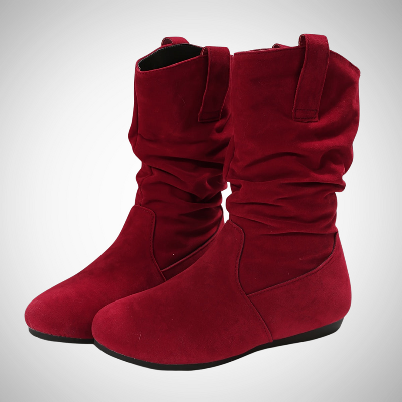 Jillian Casual Vegan Suede Flat Boots