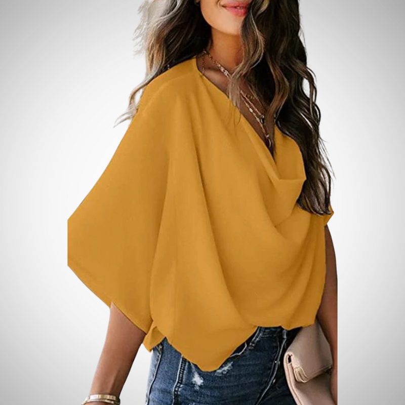 Tamara Casual V-Neck Patchwork Top
