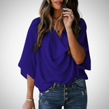 Tamara Casual V-Neck Patchwork Top