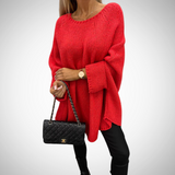 Delfa Crew Neck Knit Sweater for Women