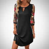Betina Summer Dress with Floral Sleeves for Women