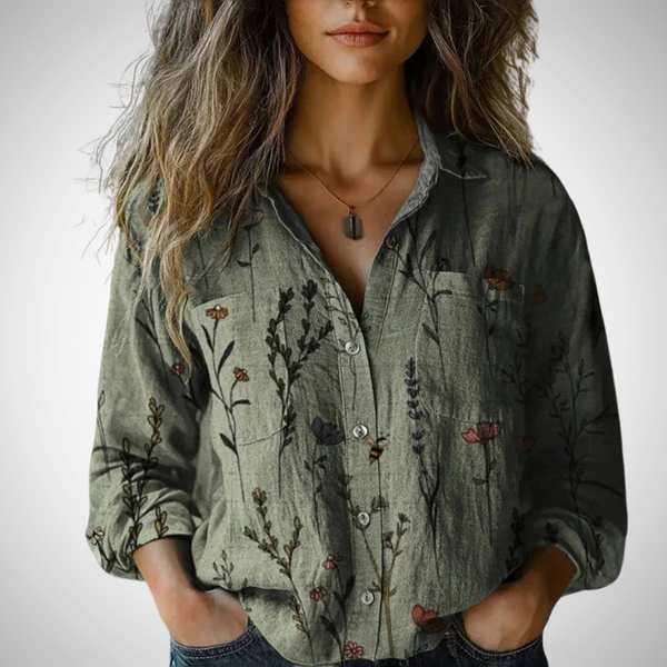 Chiara Printed Vintage Blouse