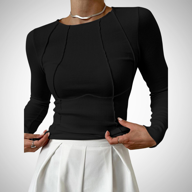 Amara Piping Long-Sleeve Top for Women
