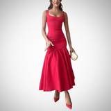Stephanie Ruffle Midi Dress for Women