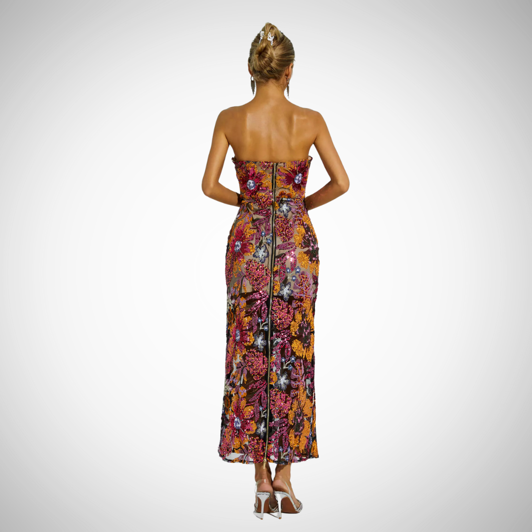 Henrietta Off Shoulder Embroidered Sequin Dress for Women