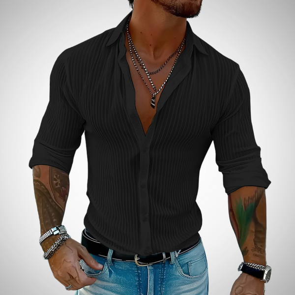 Scott Striped Lapel Shirt for Men