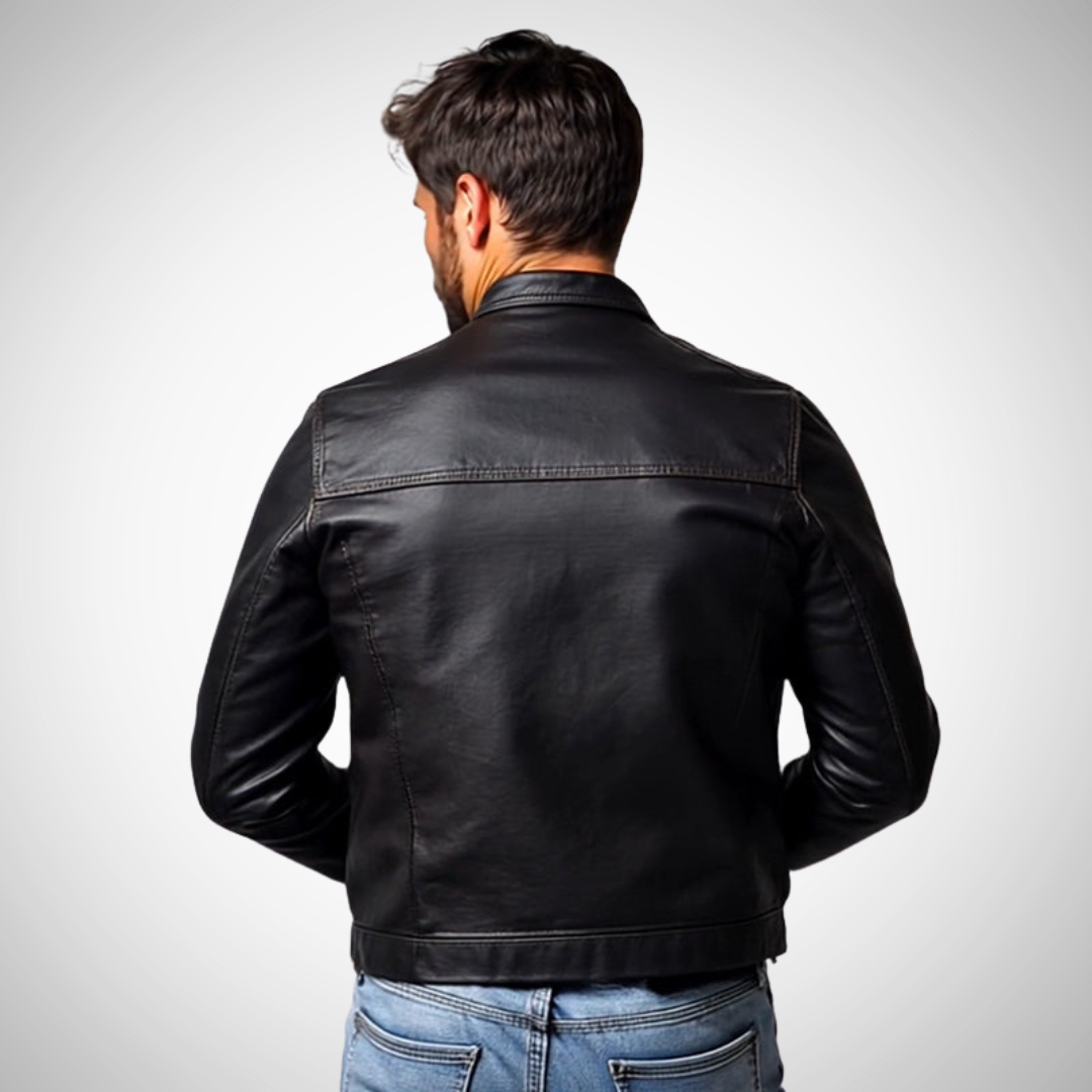 Veste de printemps en cuir Raymond pour homme