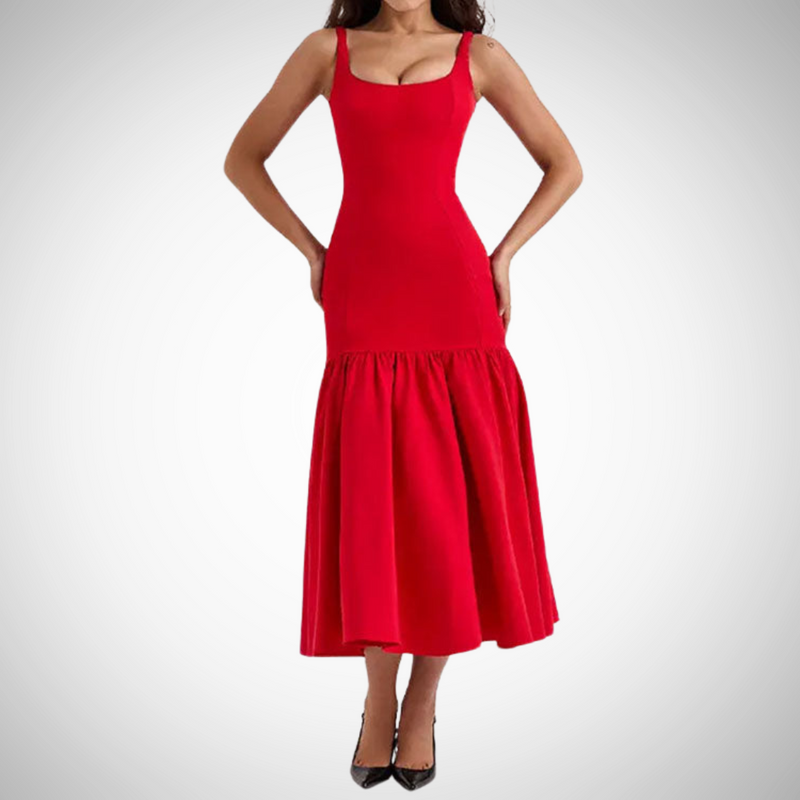 Stephanie Ruffle Midi Dress for Women