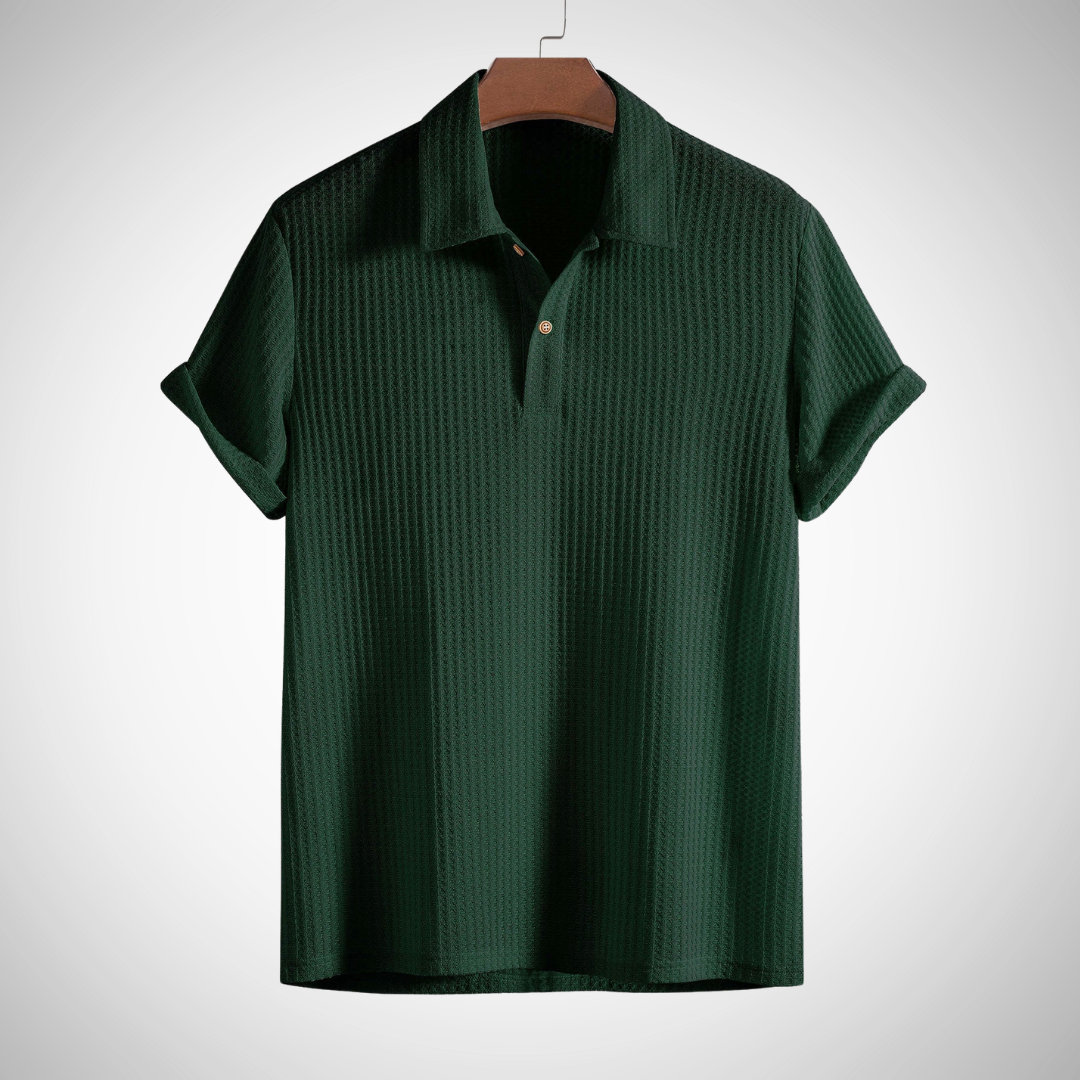 Johan Knitted Waffle Polo Shirt for Men