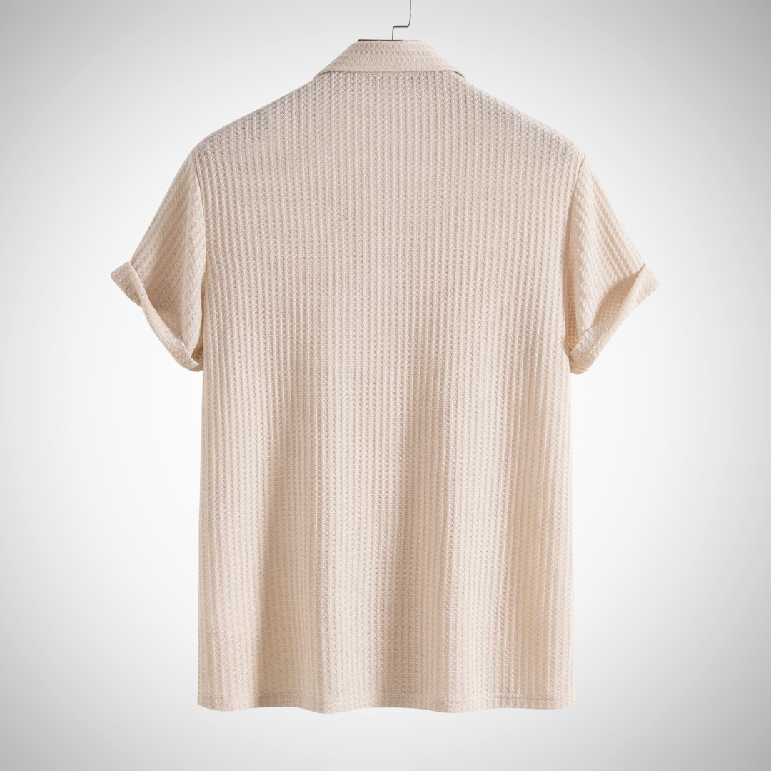 Johan Knitted Waffle Polo Shirt for Men
