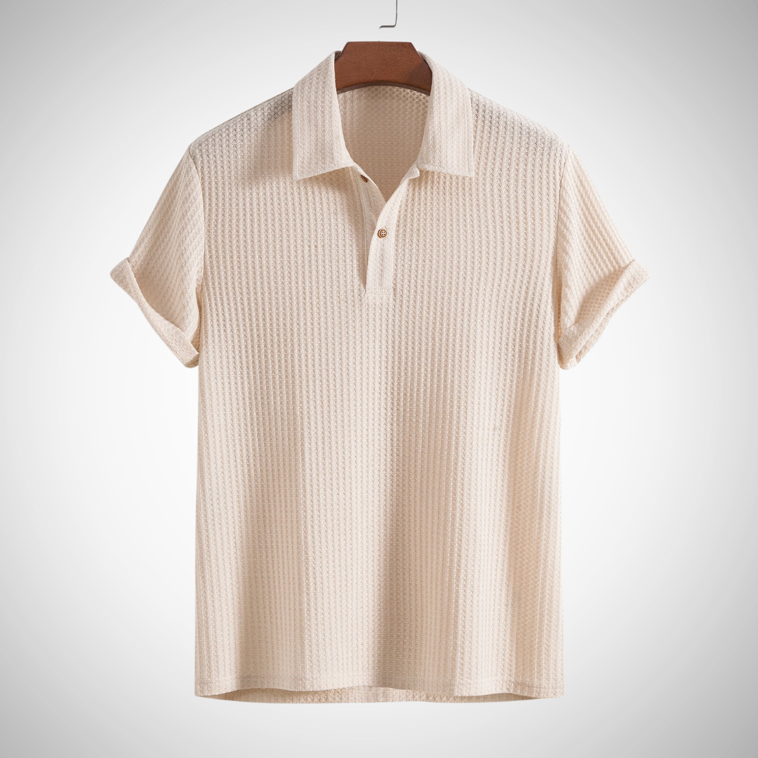 Johan Knitted Waffle Polo Shirt for Men