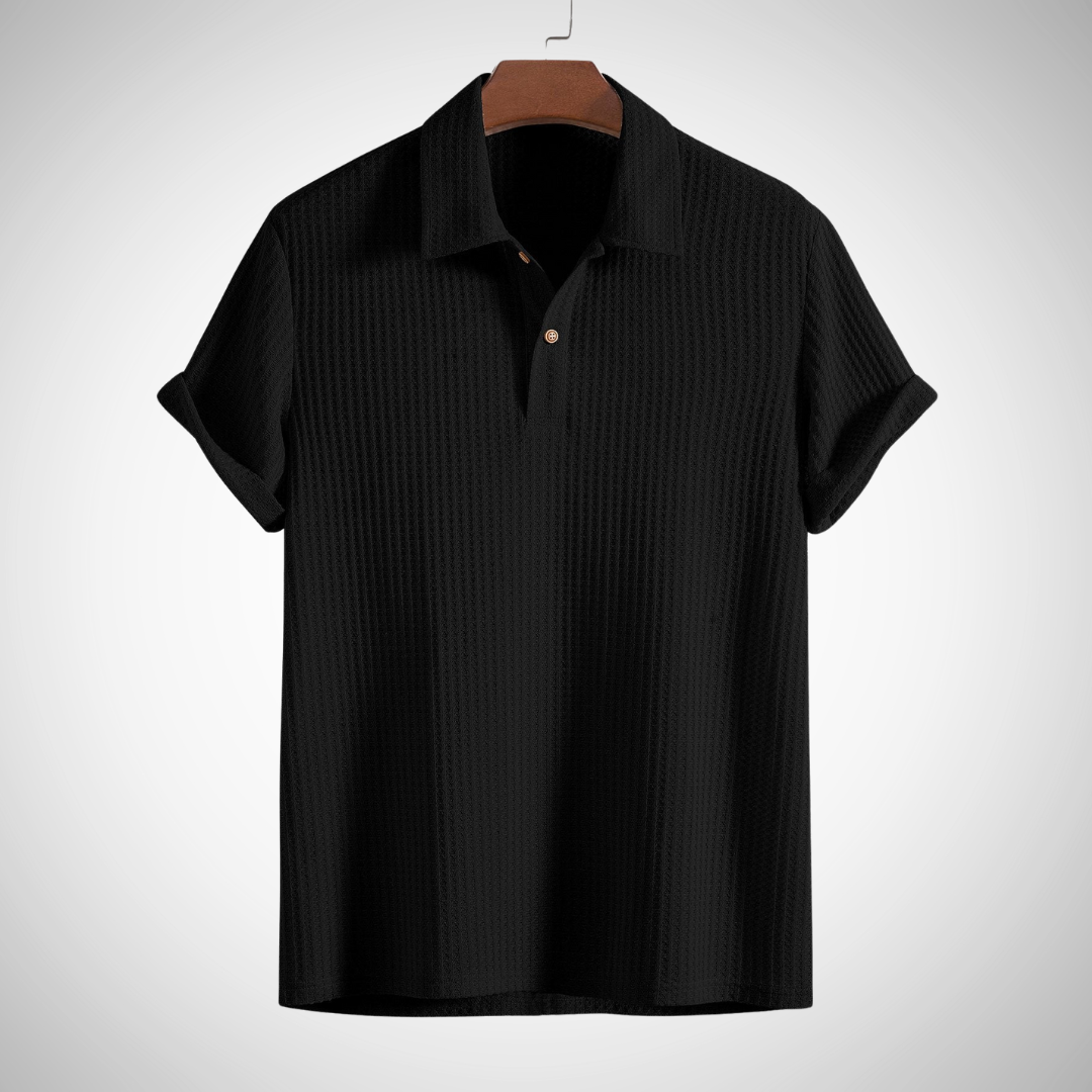 Johan Knitted Waffle Polo Shirt for Men