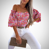 Josefine Printed Off-Shoulder Crop Top for Women