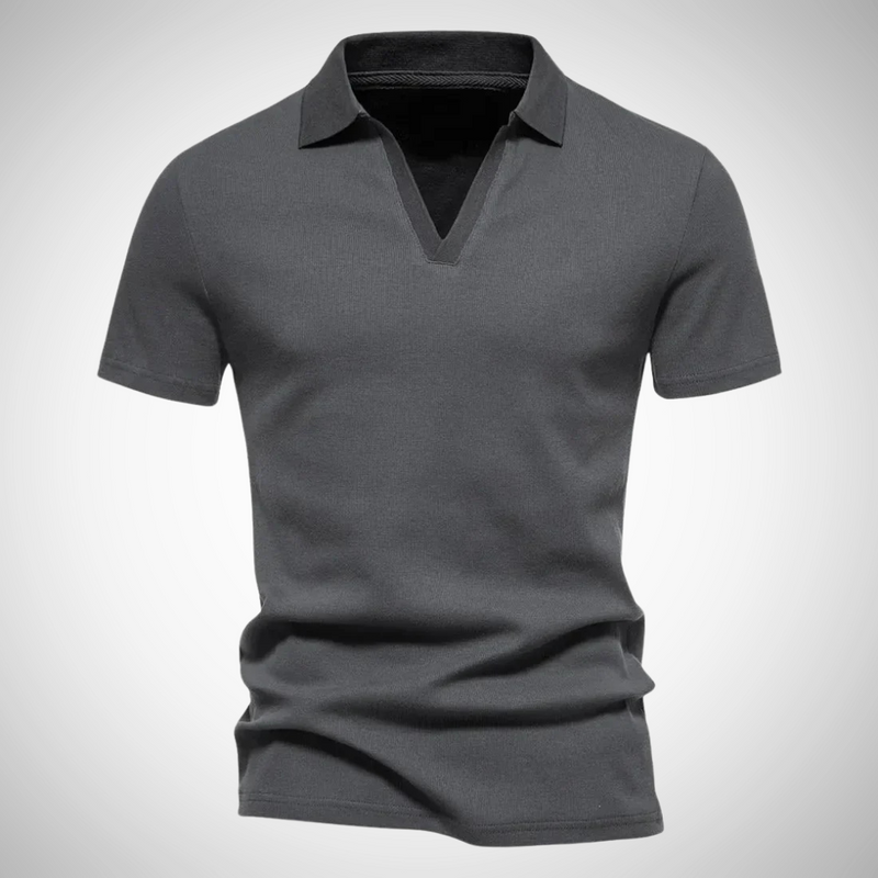Franz V-Neck Polo Style Henley Tee for Men