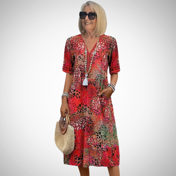 Amara Floral Midi Dress for Women