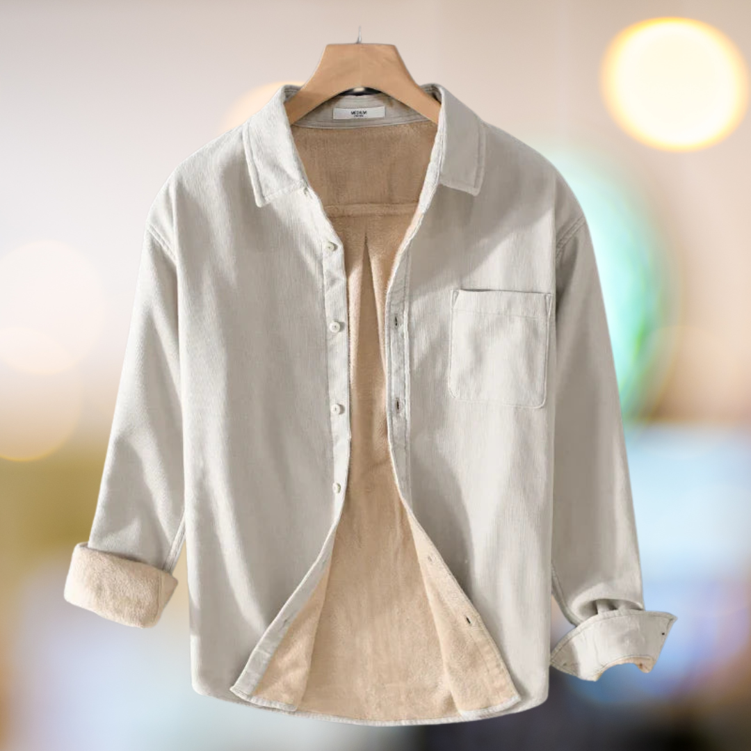 Regal Fleece-Lined Corduroy Jacket for Men