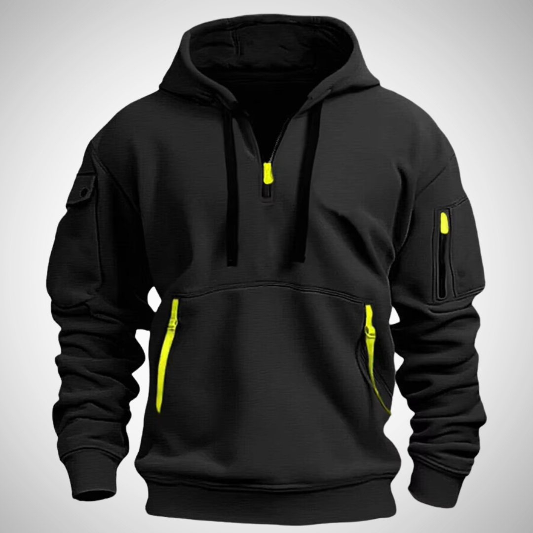 Sweat à capuche Brett à fermeture éclair quart de tour pour homme