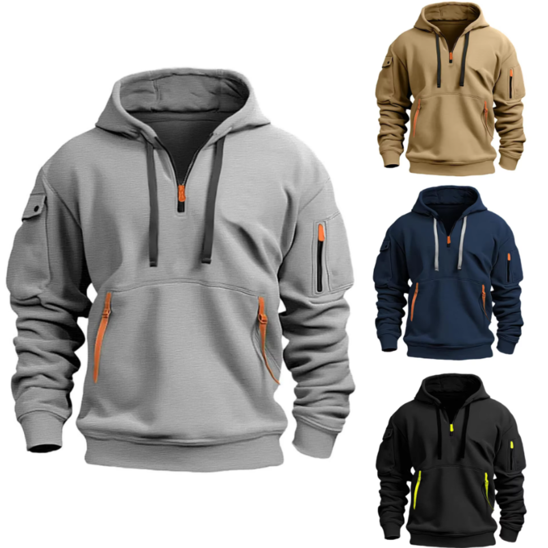 Sweat à capuche Brett à fermeture éclair quart de tour pour homme