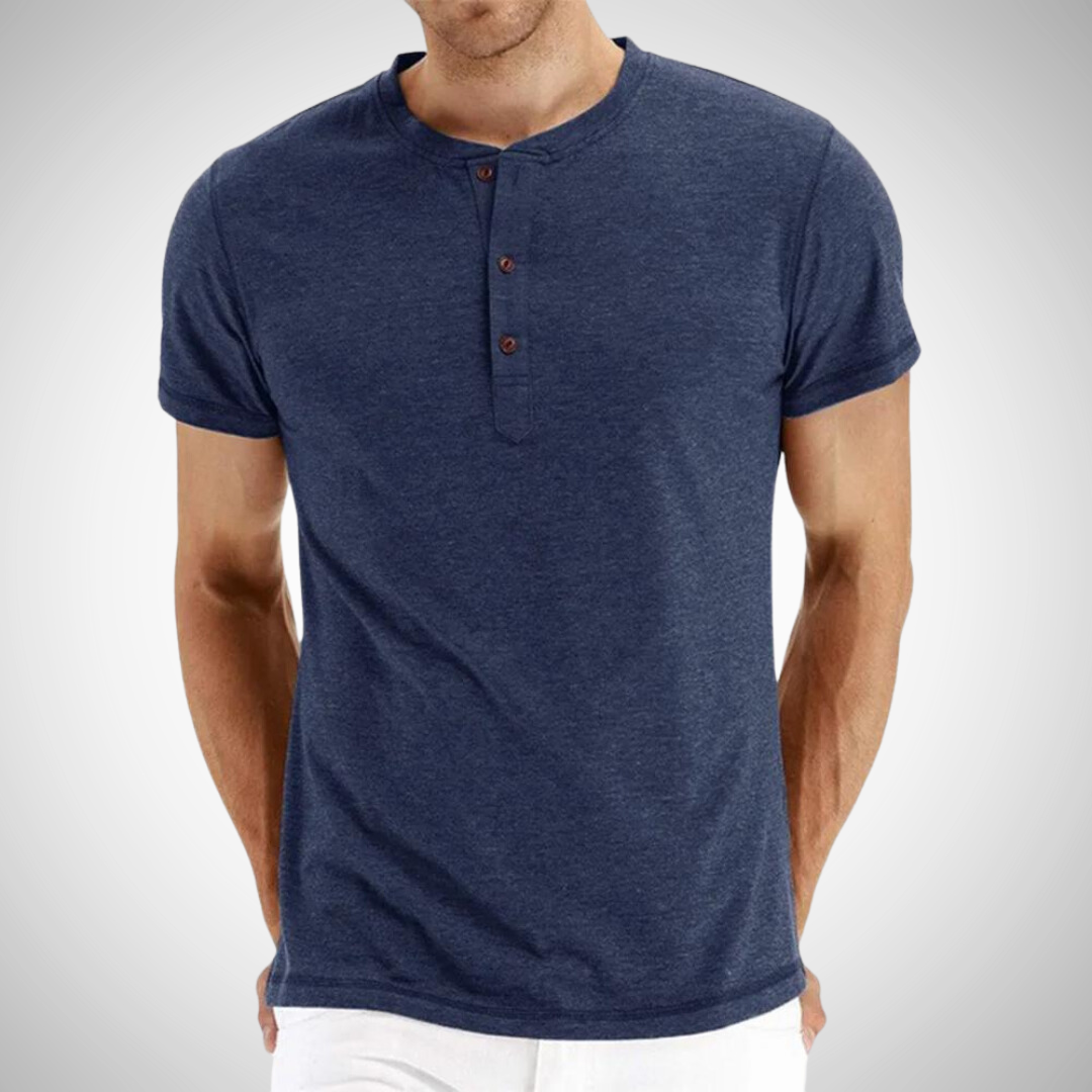 T-shirt Henley à manches courtes Enrique pour homme