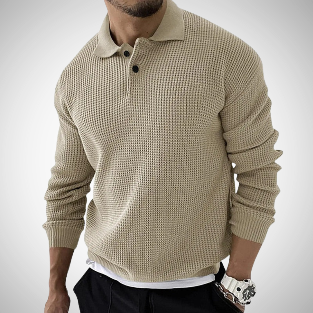Ethan Luxury Long-Sleeve Polo for Men