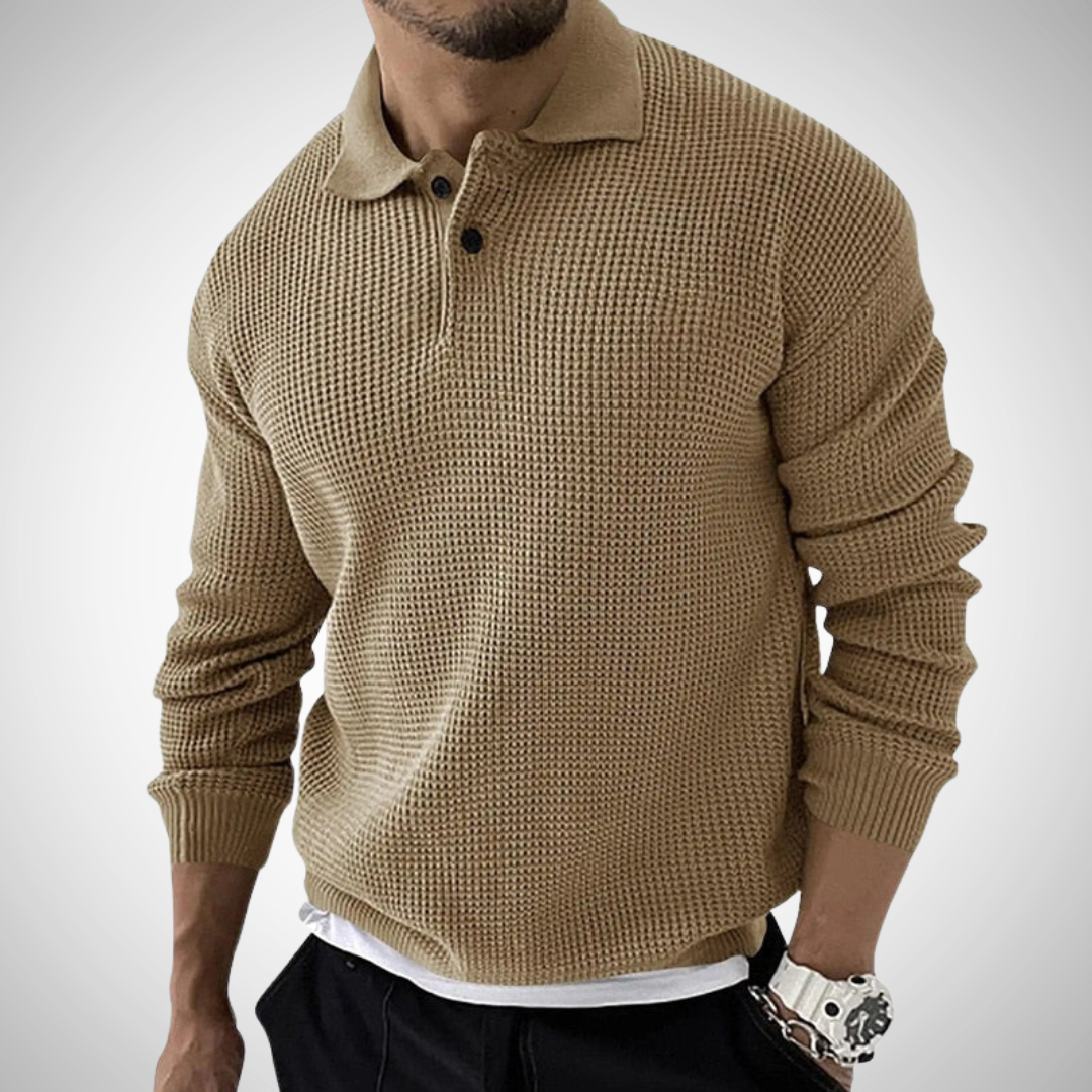 Ethan Luxury Long-Sleeve Polo for Men