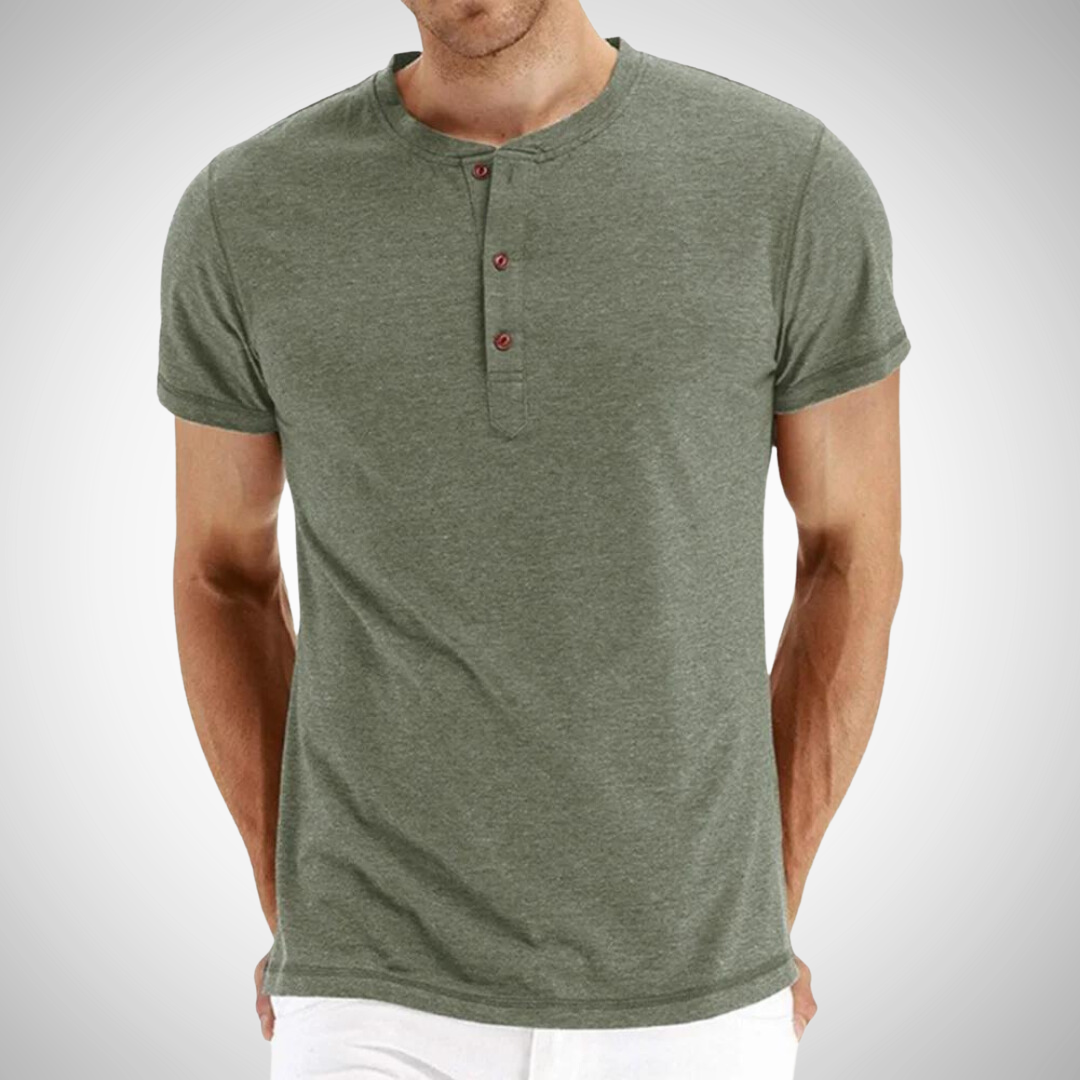 T-shirt Henley à manches courtes Enrique pour homme