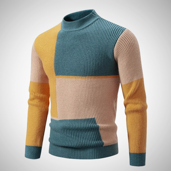 Oliver Knitted Sweater with Stand-Up Collar