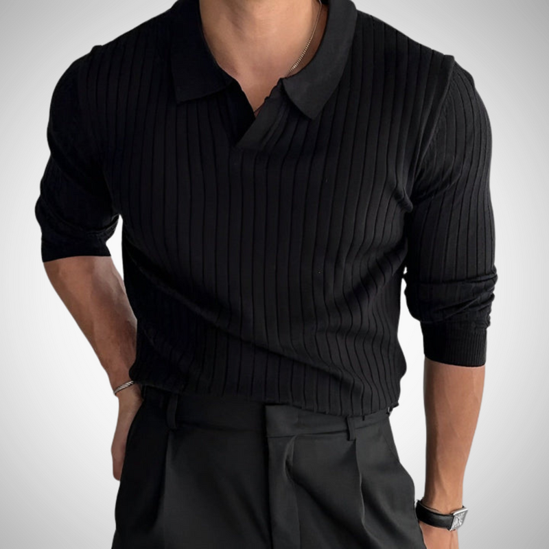 Dominik Slim-Fit Long-Sleeve Polo Shirt