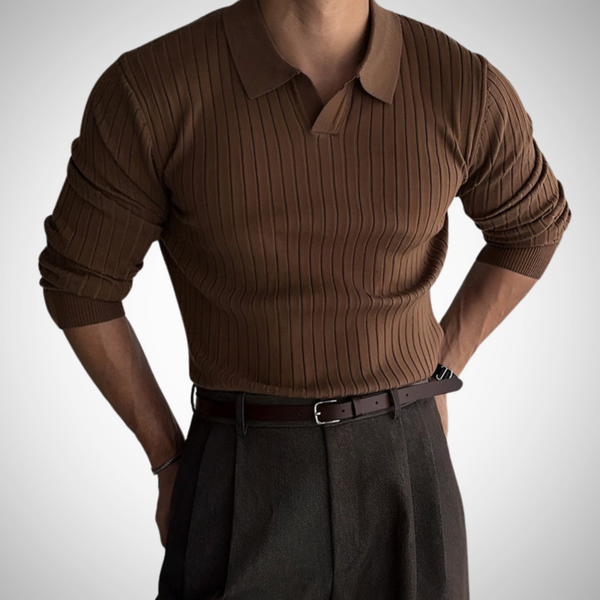 Dominik Slim-Fit Long-Sleeve Polo Shirt