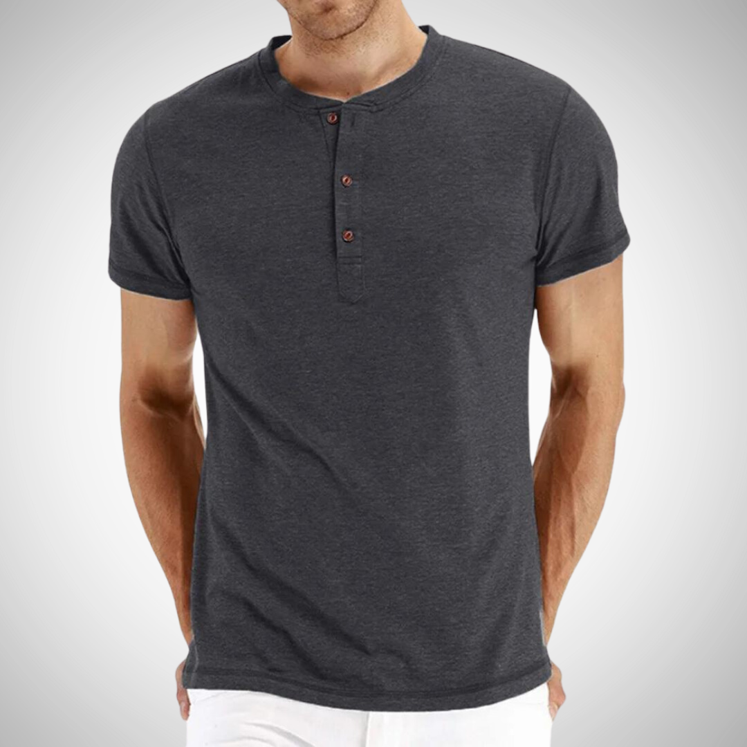 T-shirt Henley à manches courtes Enrique pour homme