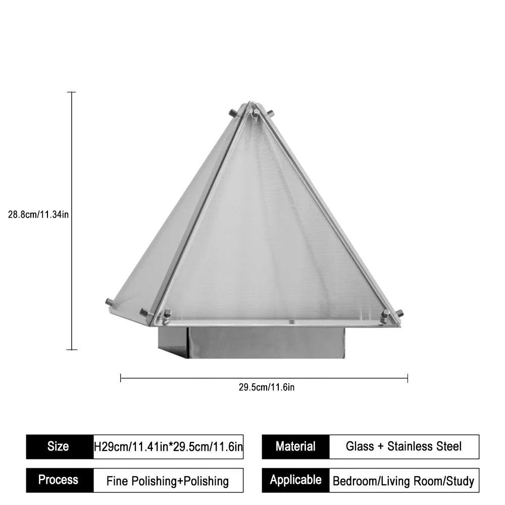 Pyramid Glass Table Lamp