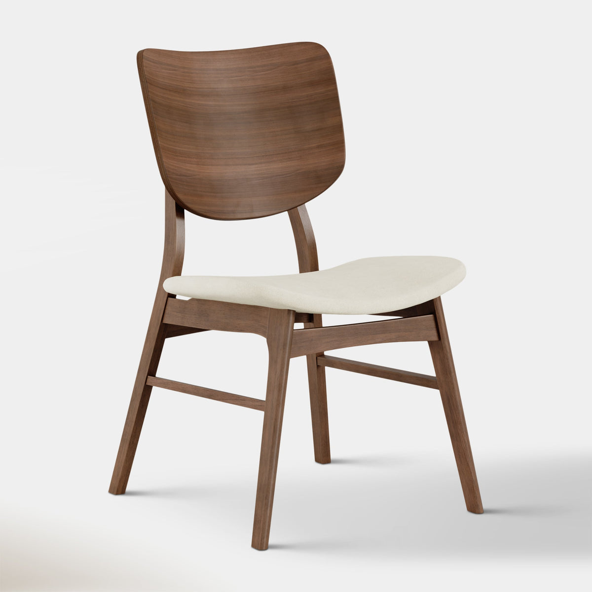 Anders Dining Chair - Beige & Walnut