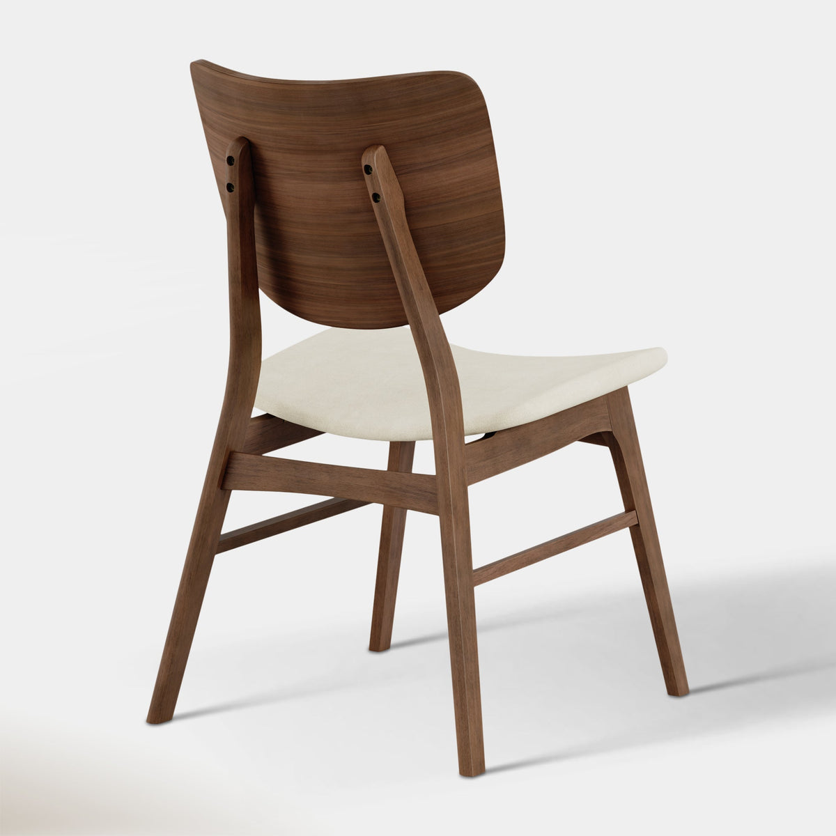 Anders Dining Chair - Beige & Walnut
